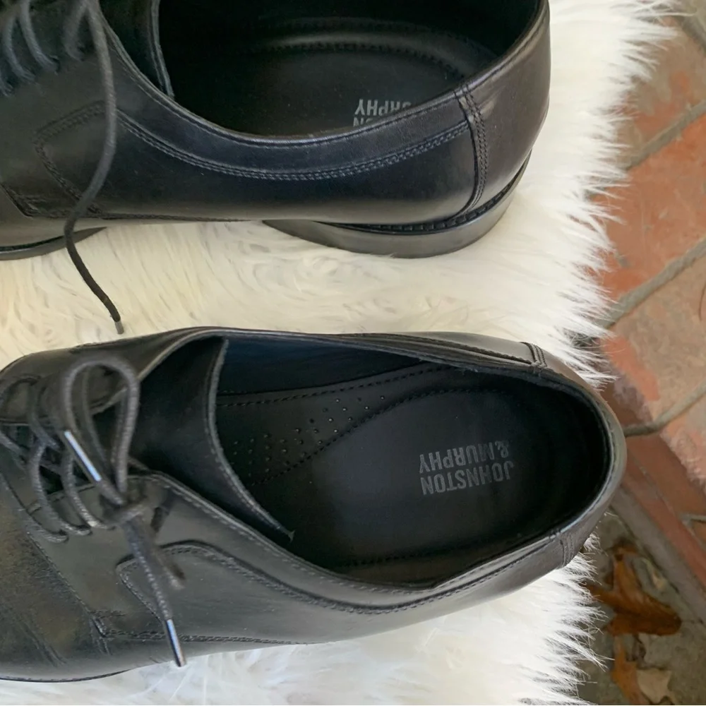 Johnston and Murphy Men's Black Leather Dress Shoes Size 13